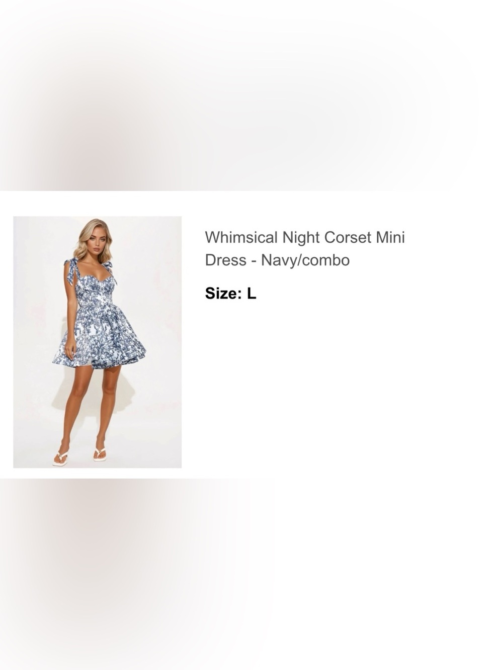 Fashion Nova Blue Floral Corset Mini Slip